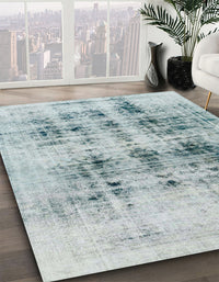 Abstract Light Steel Blue Modern Rug, abs2089