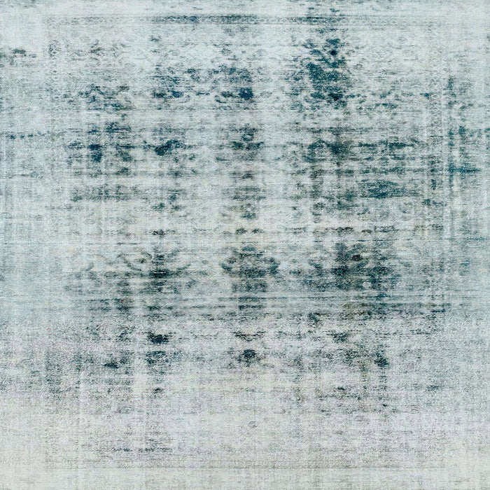 Square Abstract Light Steel Blue Modern Rug, abs2089