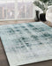 Abstract Light Steel Blue Modern Rug in Family Room, abs2089