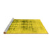 Sideview of Machine Washable Abstract Yellow Modern Rug, wshabs2089yw