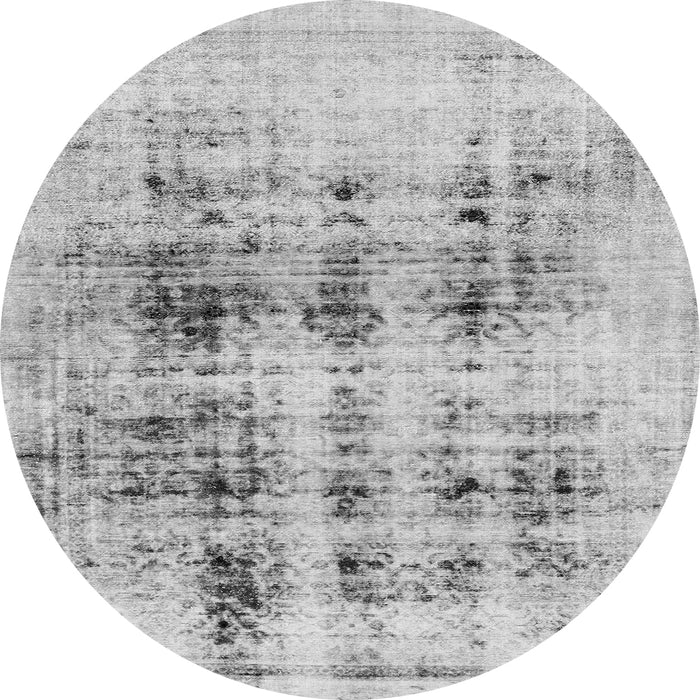 Round Machine Washable Abstract Gray Modern Rug, wshabs2089gry