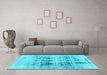 Machine Washable Abstract Light Blue Modern Rug in a Living Room, wshabs2089lblu