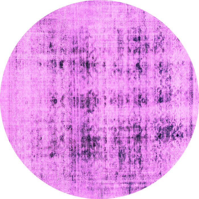 Round Machine Washable Abstract Pink Modern Rug, wshabs2089pnk