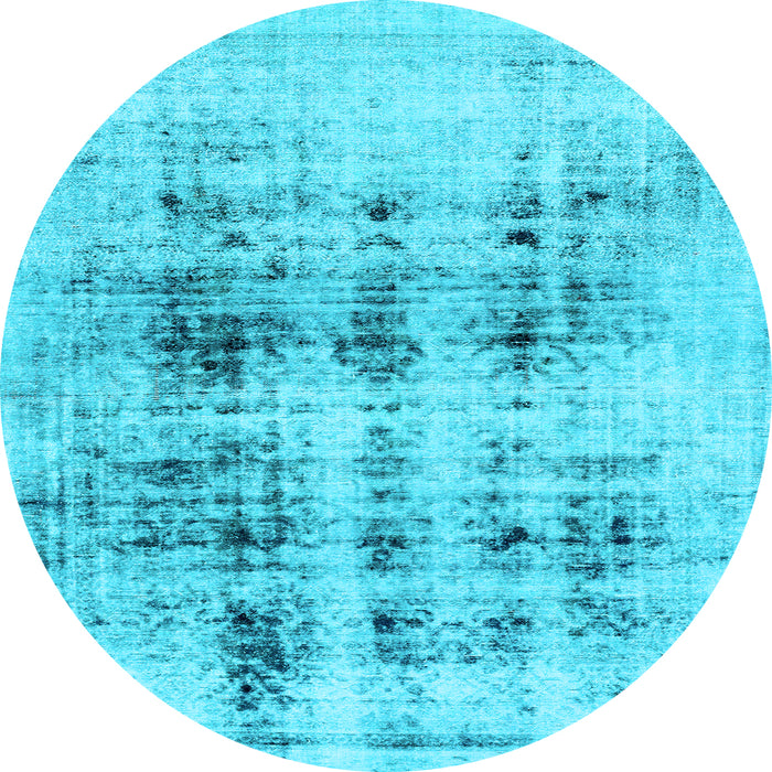 Round Abstract Light Blue Modern Rug, abs2089lblu