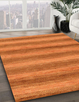Machine Washable Abstract Orange Red Rug in a Family Room, wshabs208