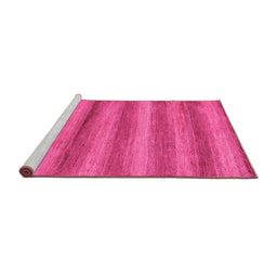 Sideview of Machine Washable Abstract Pink Modern Rug, wshabs208pnk