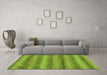 Machine Washable Abstract Green Modern Area Rugs in a Living Room,, wshabs208grn