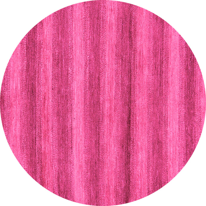 Round Machine Washable Abstract Pink Modern Rug, wshabs208pnk