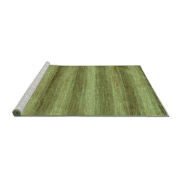 Sideview of Machine Washable Abstract Turquoise Modern Area Rugs, wshabs208turq