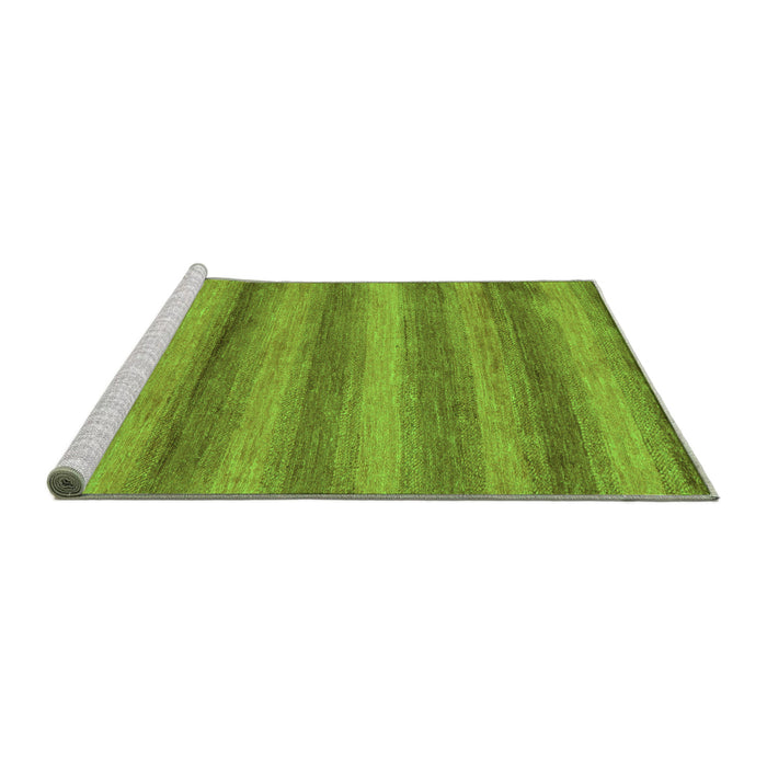 Sideview of Machine Washable Abstract Green Modern Area Rugs, wshabs208grn
