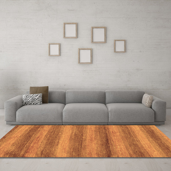 Machine Washable Abstract Brown Modern Rug in a Living Room,, wshabs208brn