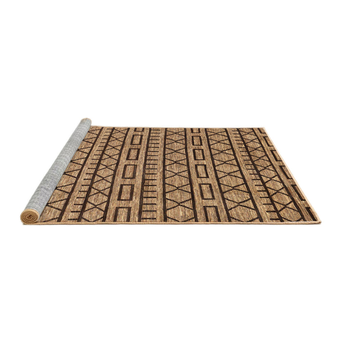 Sideview of Machine Washable Abstract Saddle Brown Rug, wshabs209