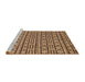 Sideview of Machine Washable Abstract Saddle Brown Rug, wshabs209