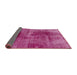 Sideview of Abstract Hot Pink Oriental Rug, abs2090