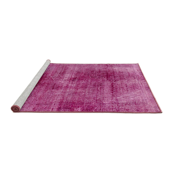 Sideview of Machine Washable Abstract Hot Pink Rug, wshabs2090