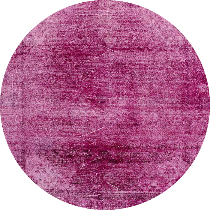 Round Abstract Hot Pink Oriental Rug, abs2090