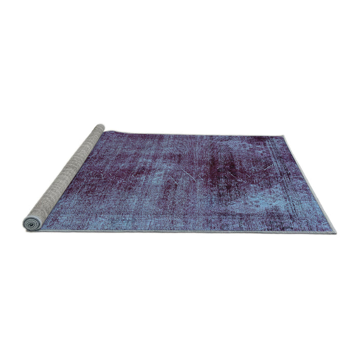 Sideview of Machine Washable Oriental Light Blue Traditional Rug, wshabs2090lblu