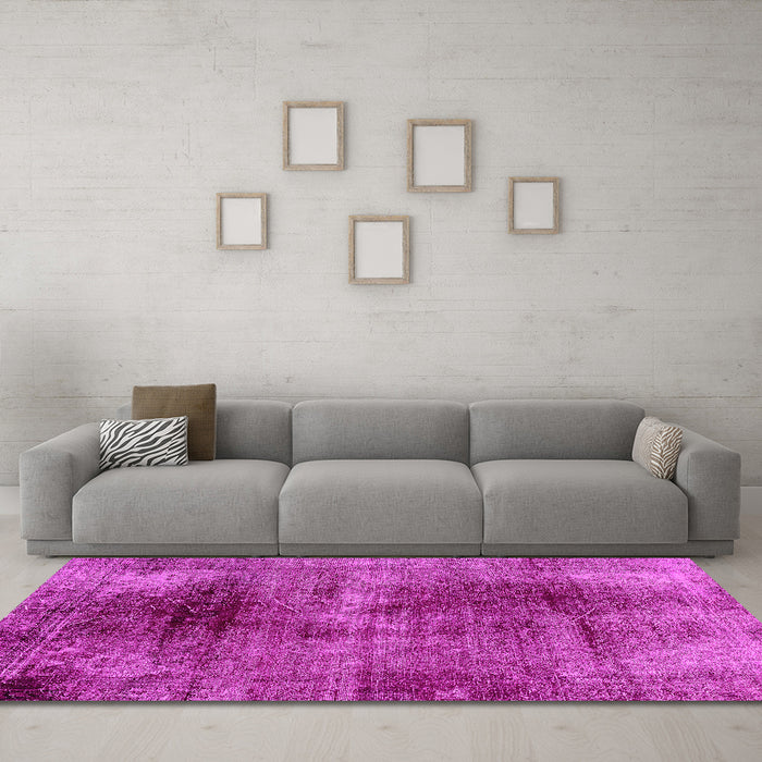 Machine Washable Oriental Pink Traditional Rug in a Living Room, wshabs2090pnk