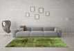 Machine Washable Oriental Green Traditional Area Rugs in a Living Room,, wshabs2090grn