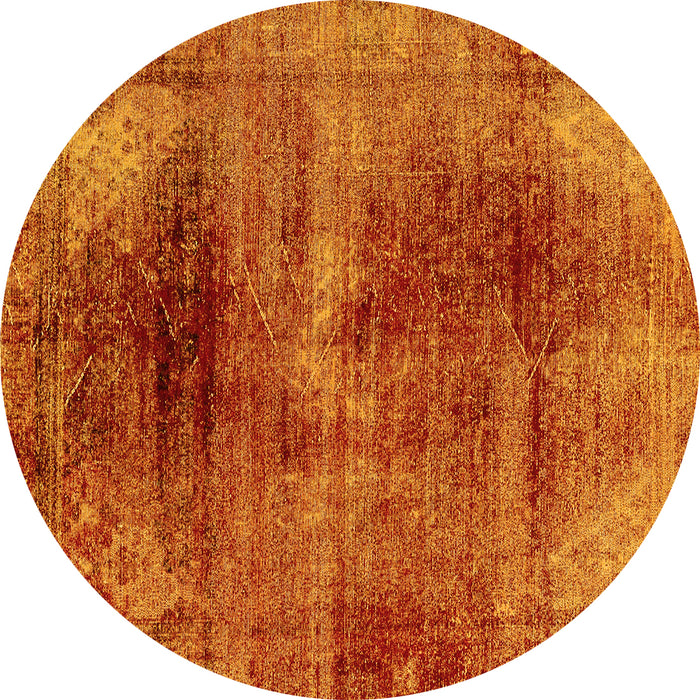 Round Machine Washable Oriental Yellow Traditional Rug, wshabs2090yw