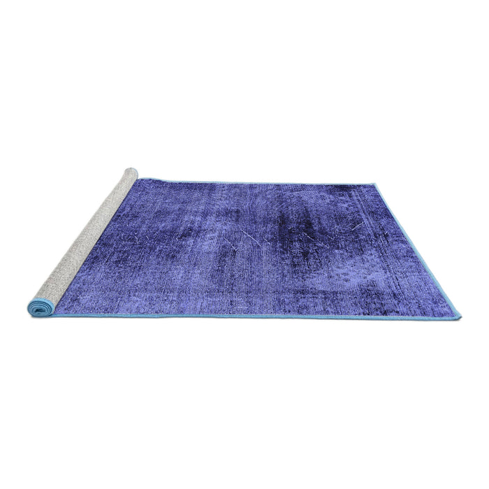 Sideview of Machine Washable Oriental Blue Traditional Rug, wshabs2090blu
