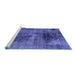 Sideview of Machine Washable Oriental Blue Traditional Rug, wshabs2090blu