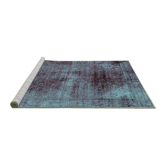 Sideview of Machine Washable Oriental Turquoise Traditional Area Rugs, wshabs2090turq