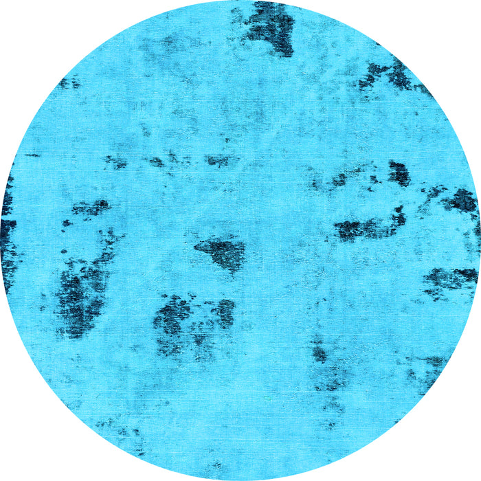 Round Persian Light Blue Bohemian Rug, abs2091lblu