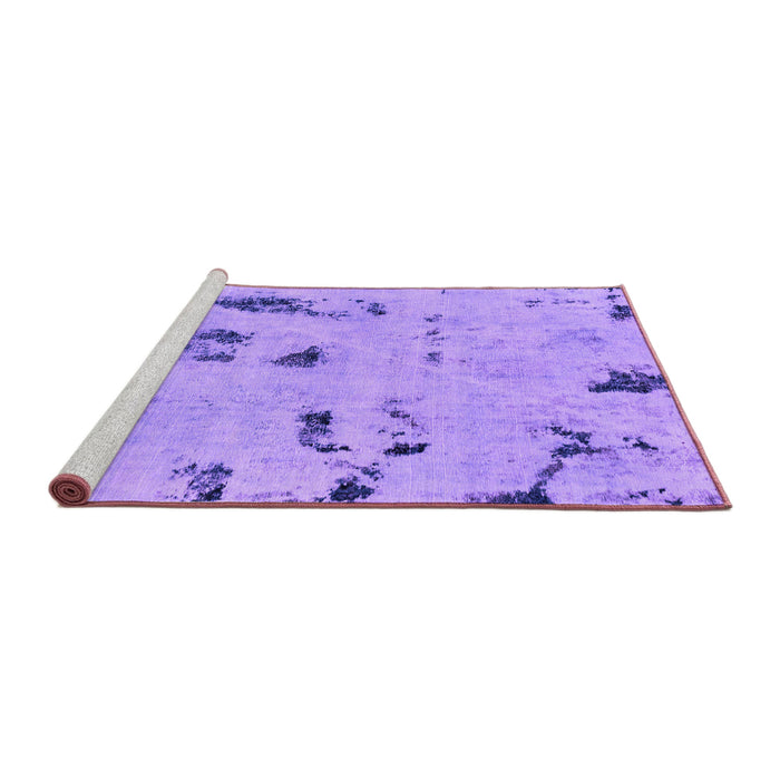 Sideview of Machine Washable Persian Purple Bohemian Area Rugs, wshabs2091pur