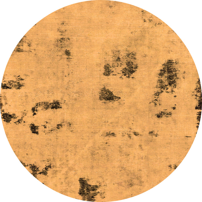 Round Machine Washable Persian Orange Bohemian Area Rugs, wshabs2091org