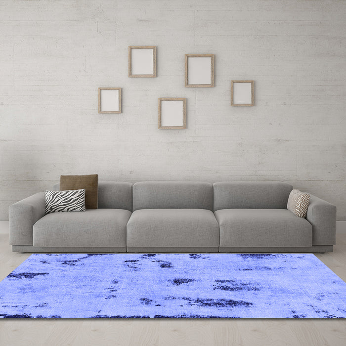 Machine Washable Persian Blue Bohemian Rug in a Living Room, wshabs2091blu