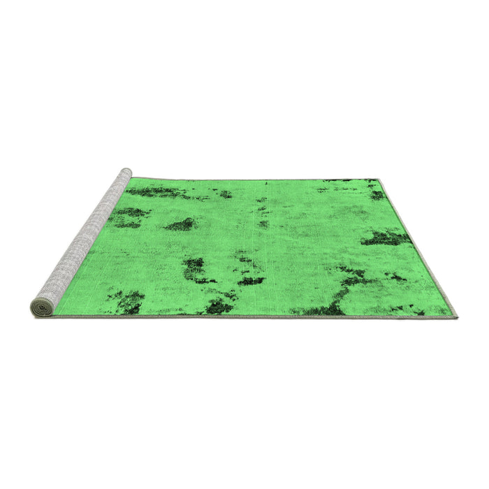 Sideview of Machine Washable Persian Emerald Green Bohemian Area Rugs, wshabs2091emgrn
