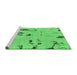 Sideview of Machine Washable Persian Emerald Green Bohemian Area Rugs, wshabs2091emgrn