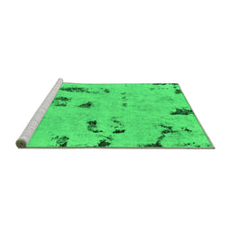 Sideview of Machine Washable Persian Green Bohemian Area Rugs, wshabs2091grn