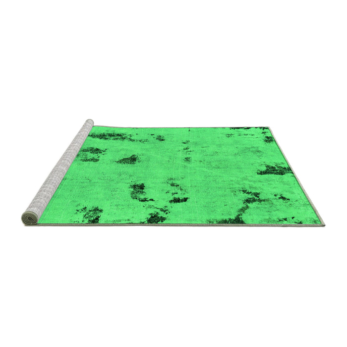 Sideview of Machine Washable Persian Green Bohemian Area Rugs, wshabs2091grn