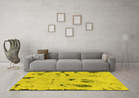 Machine Washable Persian Yellow Bohemian Rug, wshabs2091yw