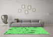 Machine Washable Persian Emerald Green Bohemian Area Rugs in a Living Room,, wshabs2091emgrn