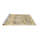 Sideview of Machine Washable Abstract Orange Brown Rug, wshabs2092