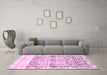 Machine Washable Abstract Pink Modern Rug in a Living Room, wshabs2092pnk