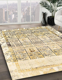 Abstract Orange Brown Modern Rug, abs2092