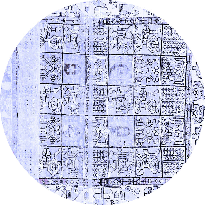 Round Machine Washable Abstract Blue Modern Rug, wshabs2092blu