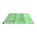 Sideview of Machine Washable Abstract Emerald Green Modern Area Rugs, wshabs2092emgrn