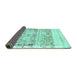 Sideview of Abstract Turquoise Modern Rug, abs2092turq