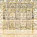 Square Abstract Orange Brown Modern Rug, abs2092