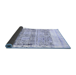 Sideview of Abstract Blue Modern Rug, abs2092blu