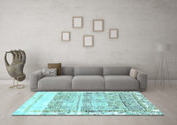 Machine Washable Abstract Light Blue Modern Rug, wshabs2092lblu