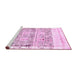 Sideview of Machine Washable Abstract Pink Modern Rug, wshabs2092pnk