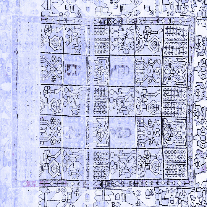 Square Abstract Blue Modern Rug, abs2092blu