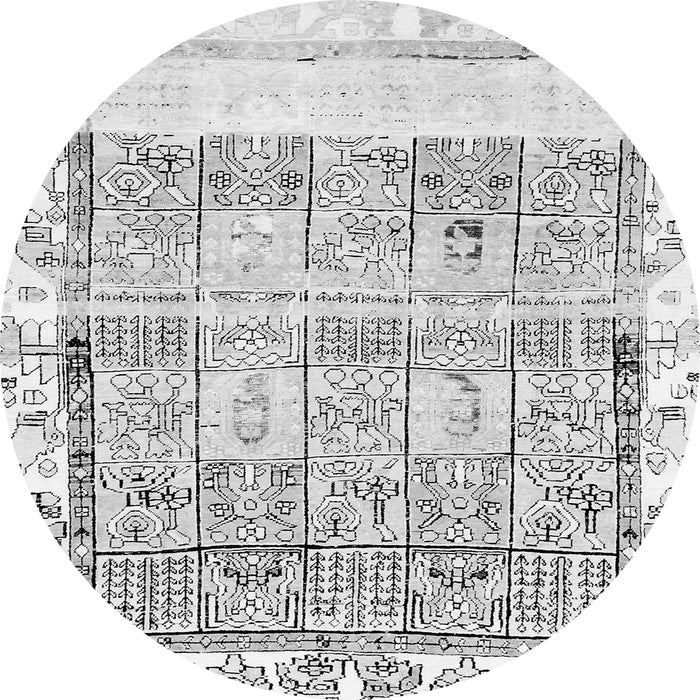 Round Abstract Gray Modern Rug, abs2092gry