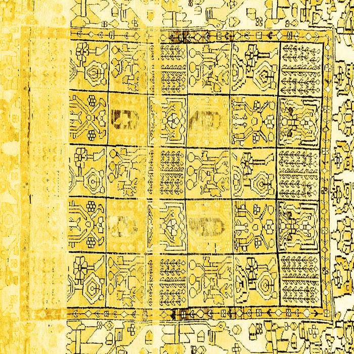 Square Abstract Yellow Modern Rug, abs2092yw